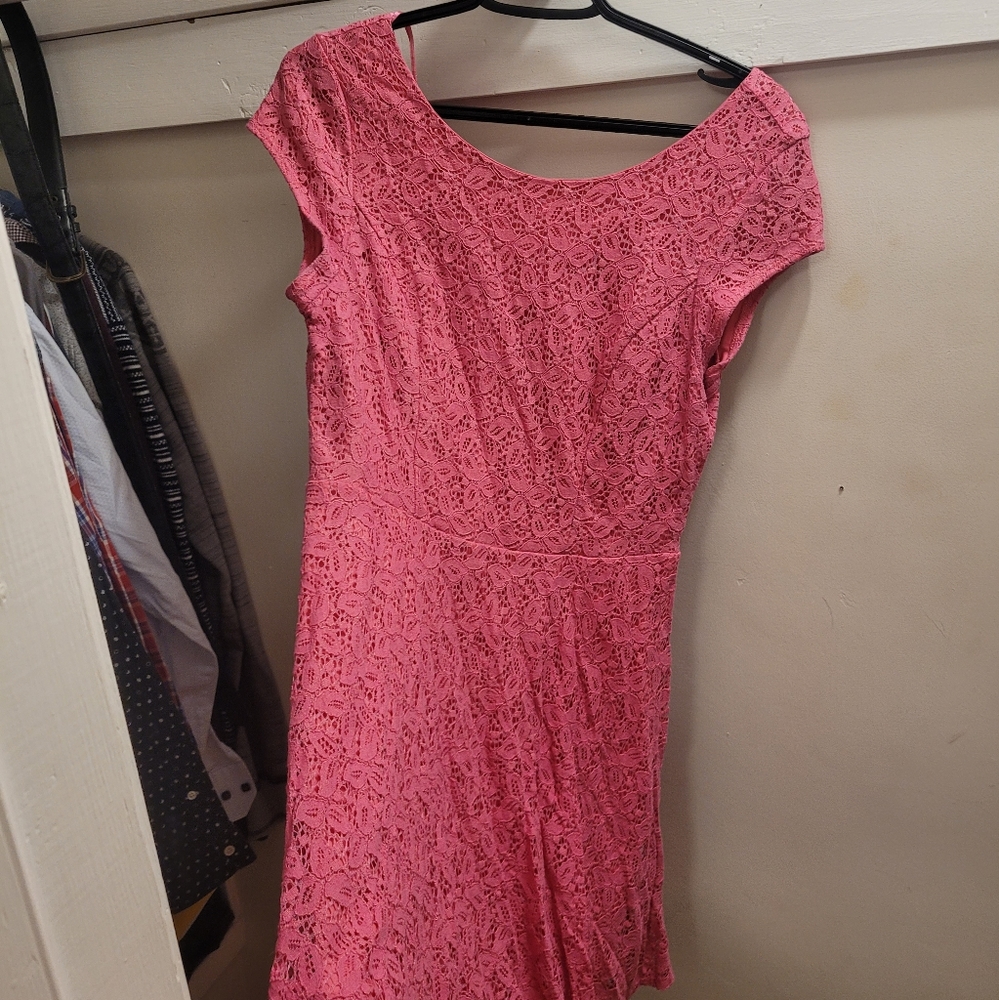 2/$ 15 G-21 Barbiecore lipstick pink lace dress XL